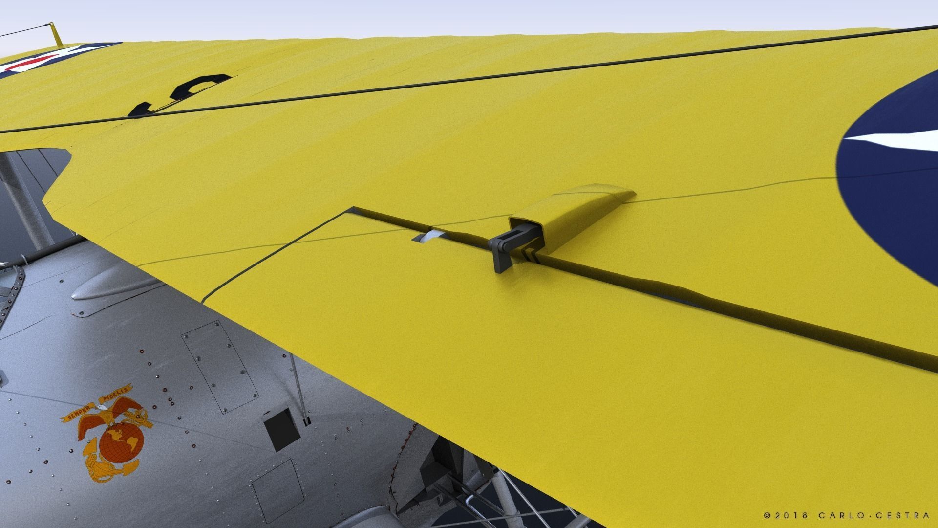 F2F-1 US Marines 1939 Low-poly 3D model_19