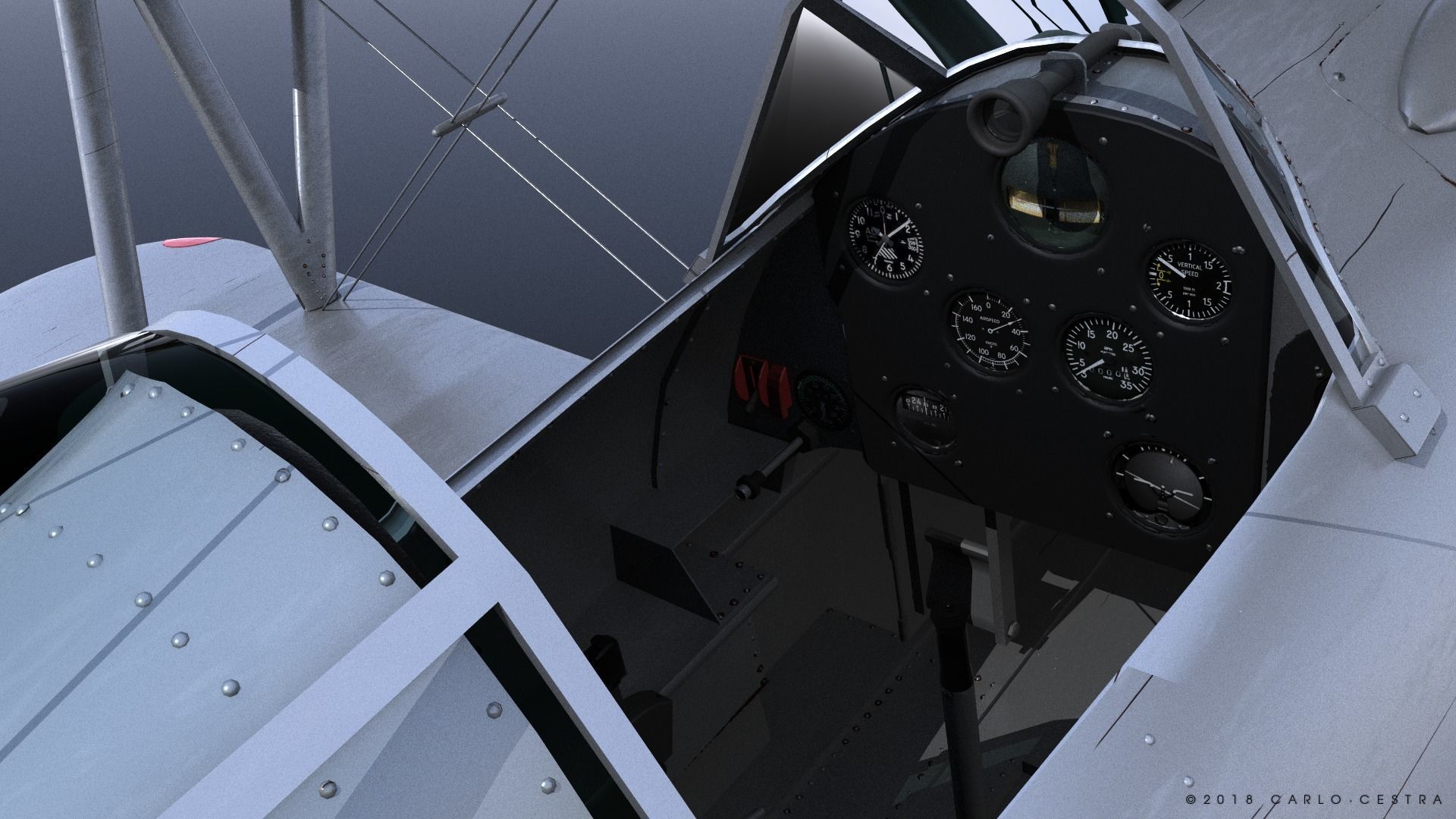 F2F-1 US Marines 1939 Low-poly 3D model_10