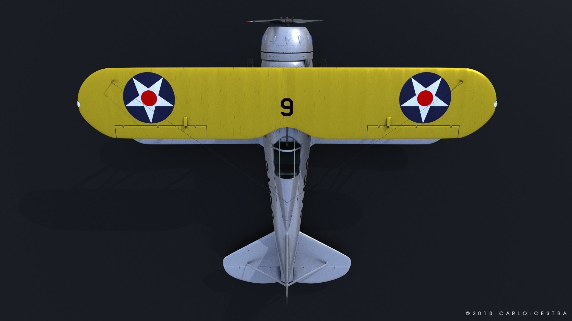 F2F-1 US Marines 1939 Low-poly 3D model_17