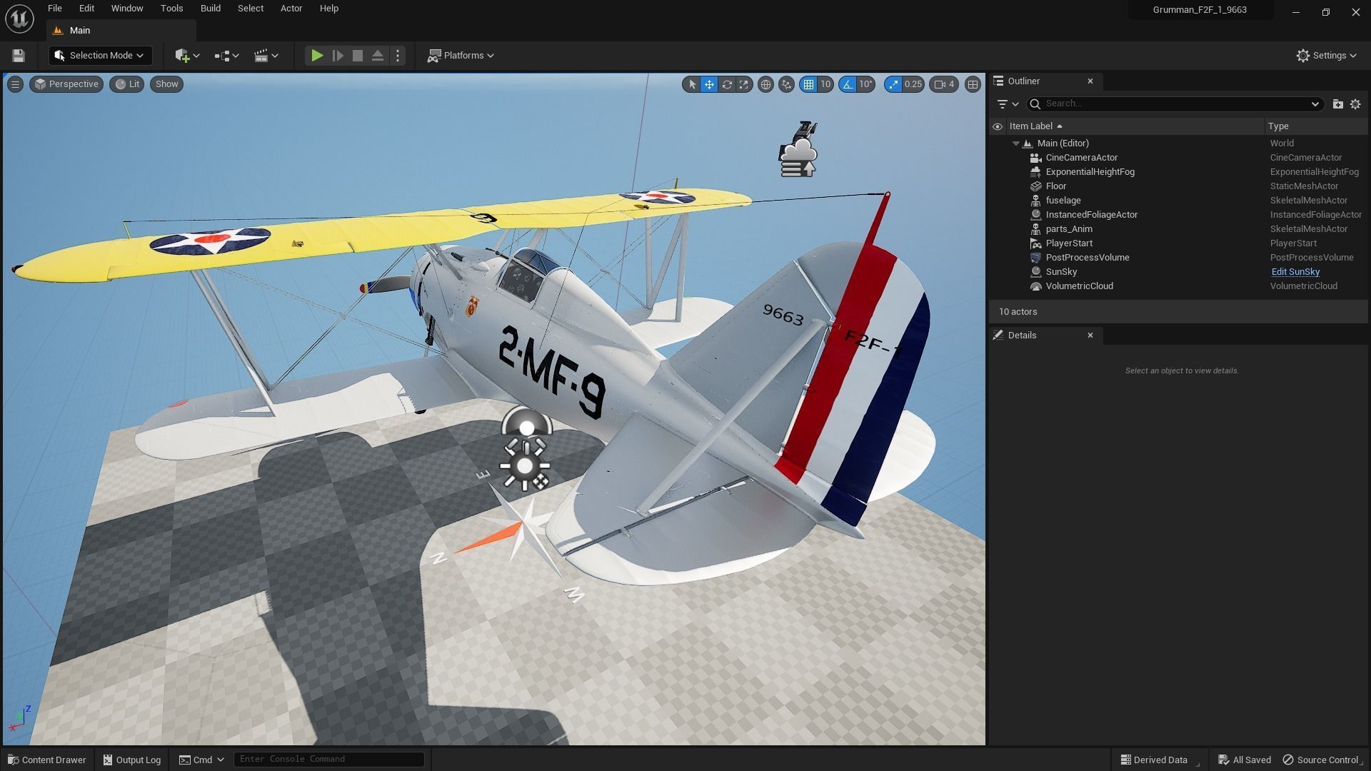 F2F-1 US Marines 1939 Low-poly 3D model_23