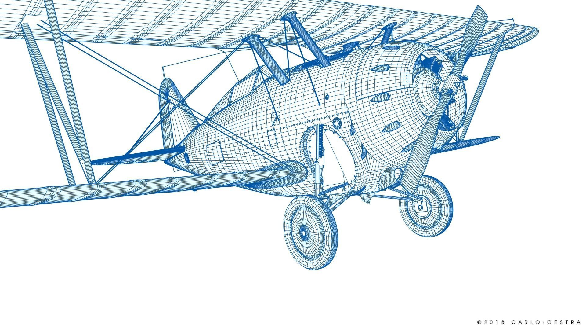 F2F-1 US Marines 1939 Low-poly 3D model_45
