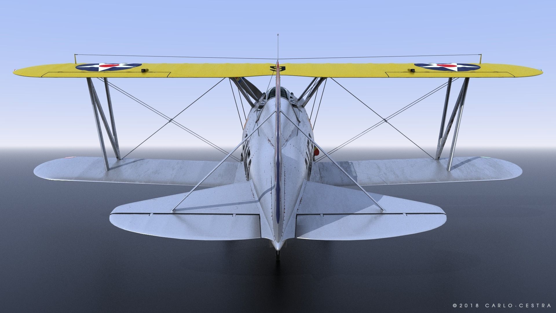 F2F-1 US Marines 1939 Low-poly 3D model_12