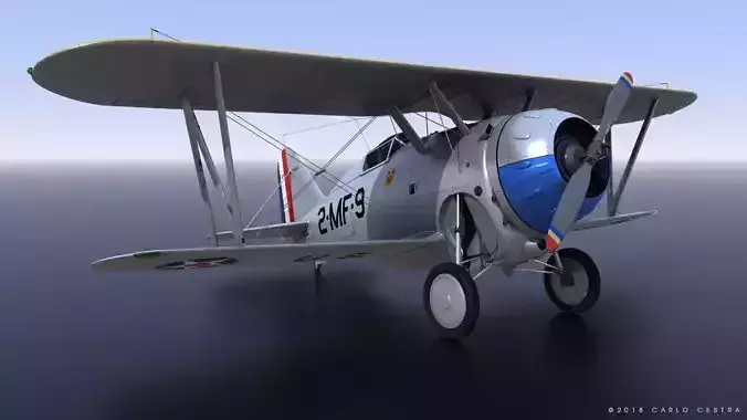 F2F-1 US Marines 1939 Low-poly 3D model
