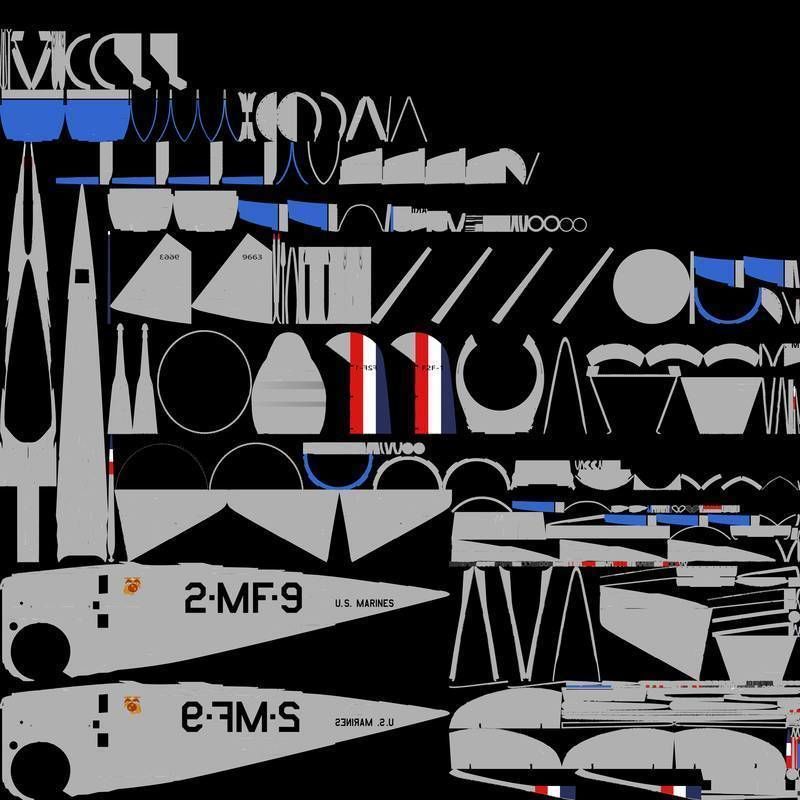 F2F-1 US Marines 1939 Low-poly 3D model_27