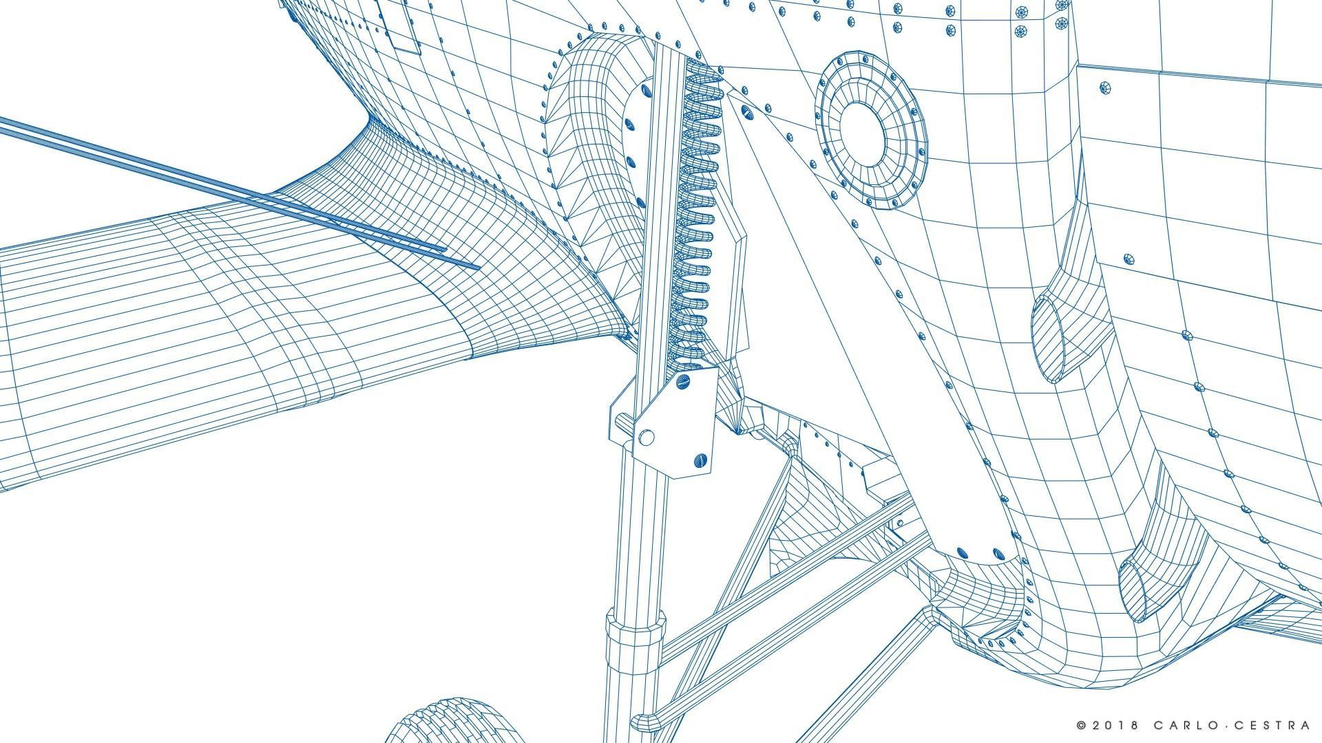 F2F-1 US Marines 1939 Low-poly 3D model_44