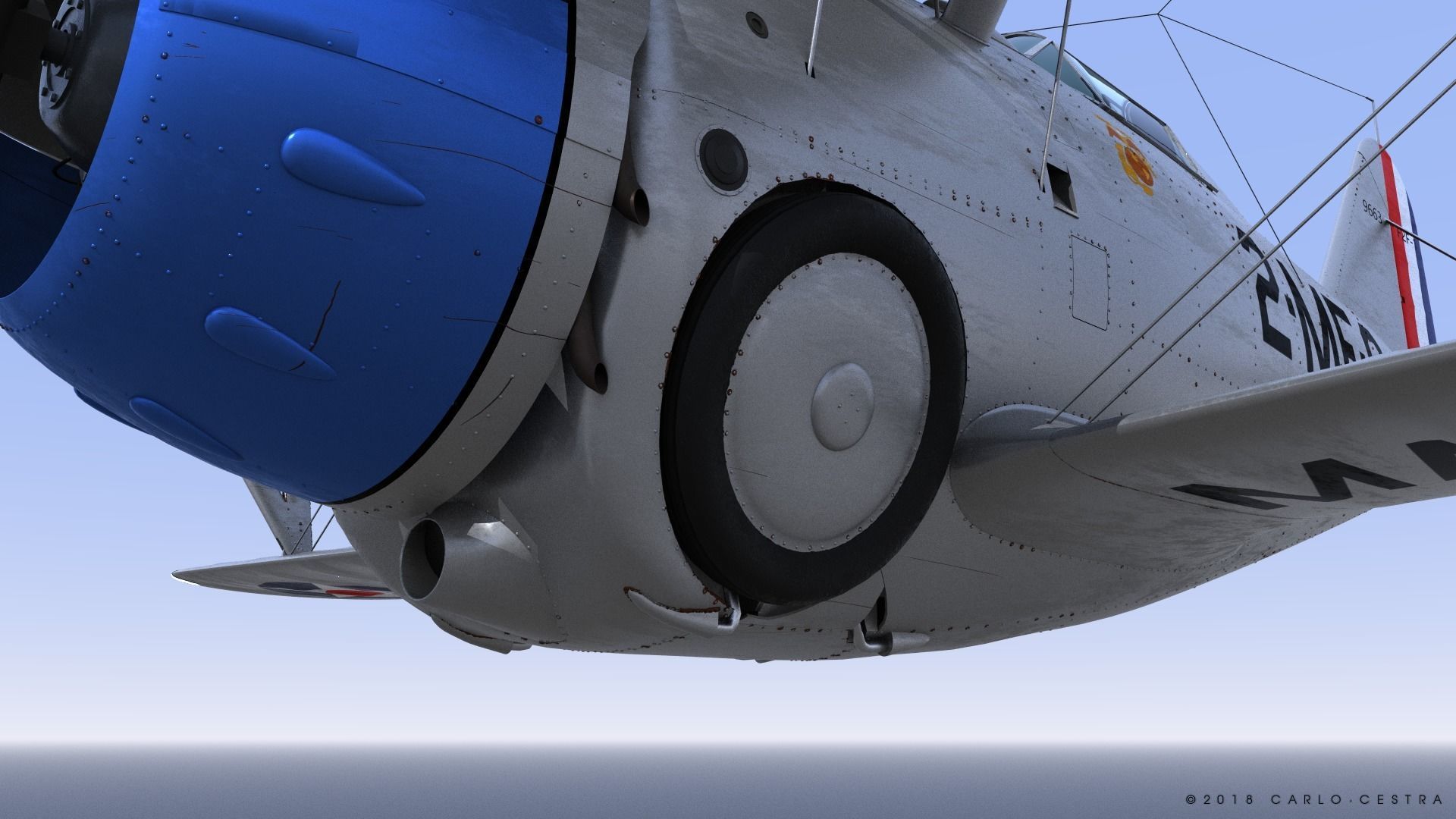 F2F-1 US Marines 1939 Low-poly 3D model_15