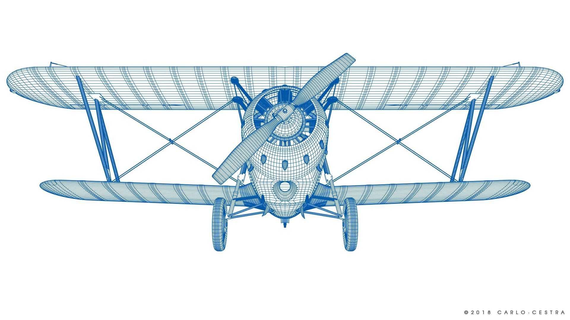 F2F-1 US Marines 1939 Low-poly 3D model_38