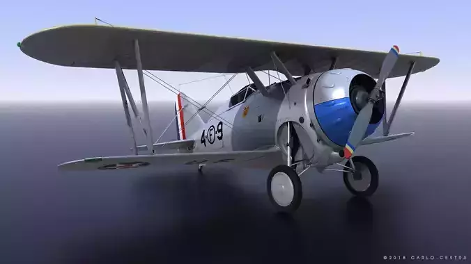 F2F-1 US Marines 1937 Low-poly 3D model