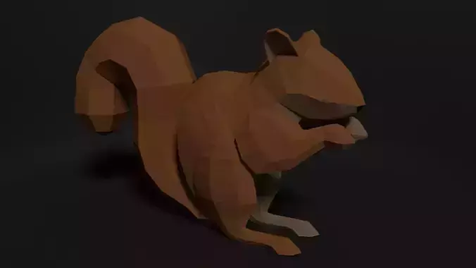 Low poly rigged SQUIRREL Low-poly 3D model