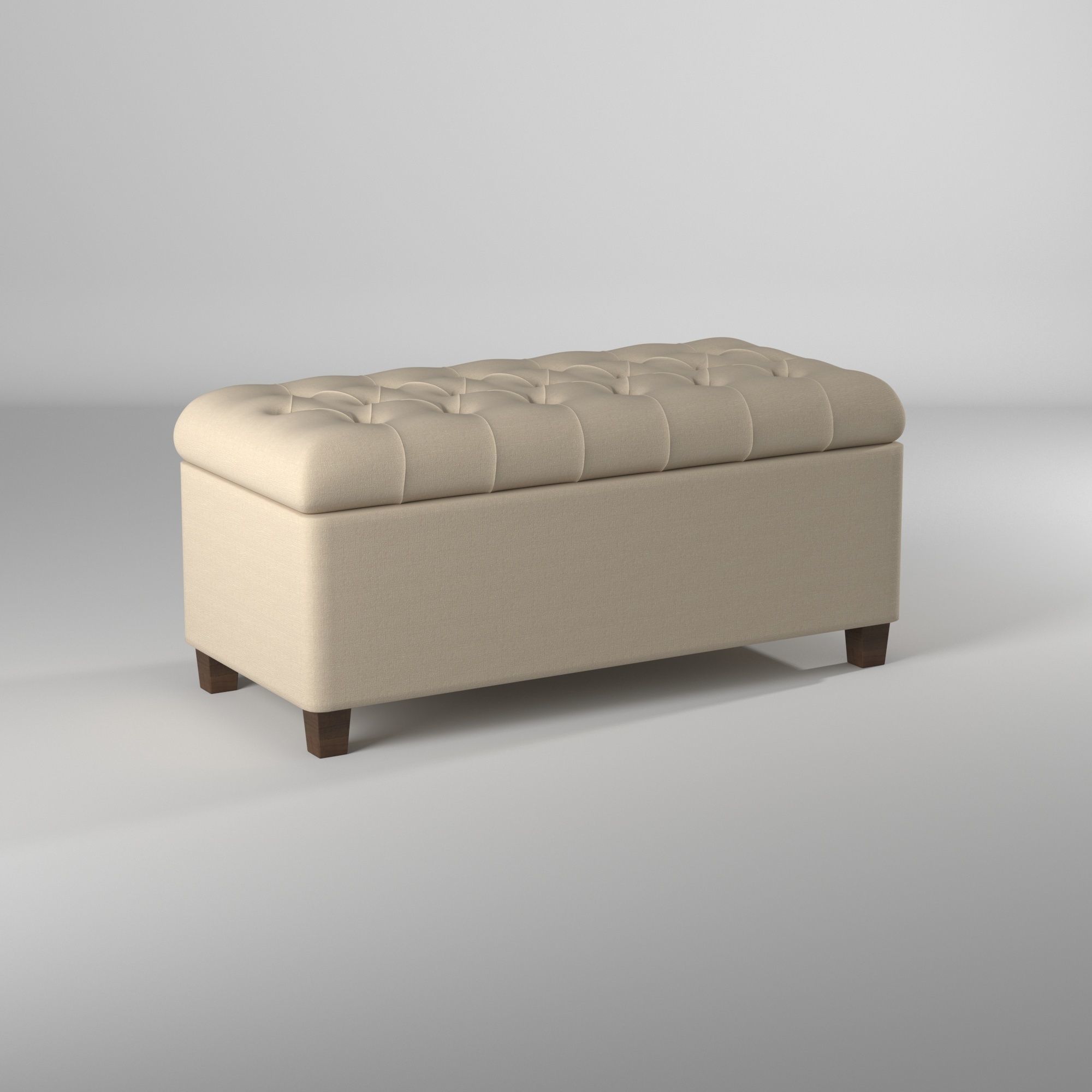 Banco tipo sillon para guardar cosas - Tufted Storage Bench 3D model_7