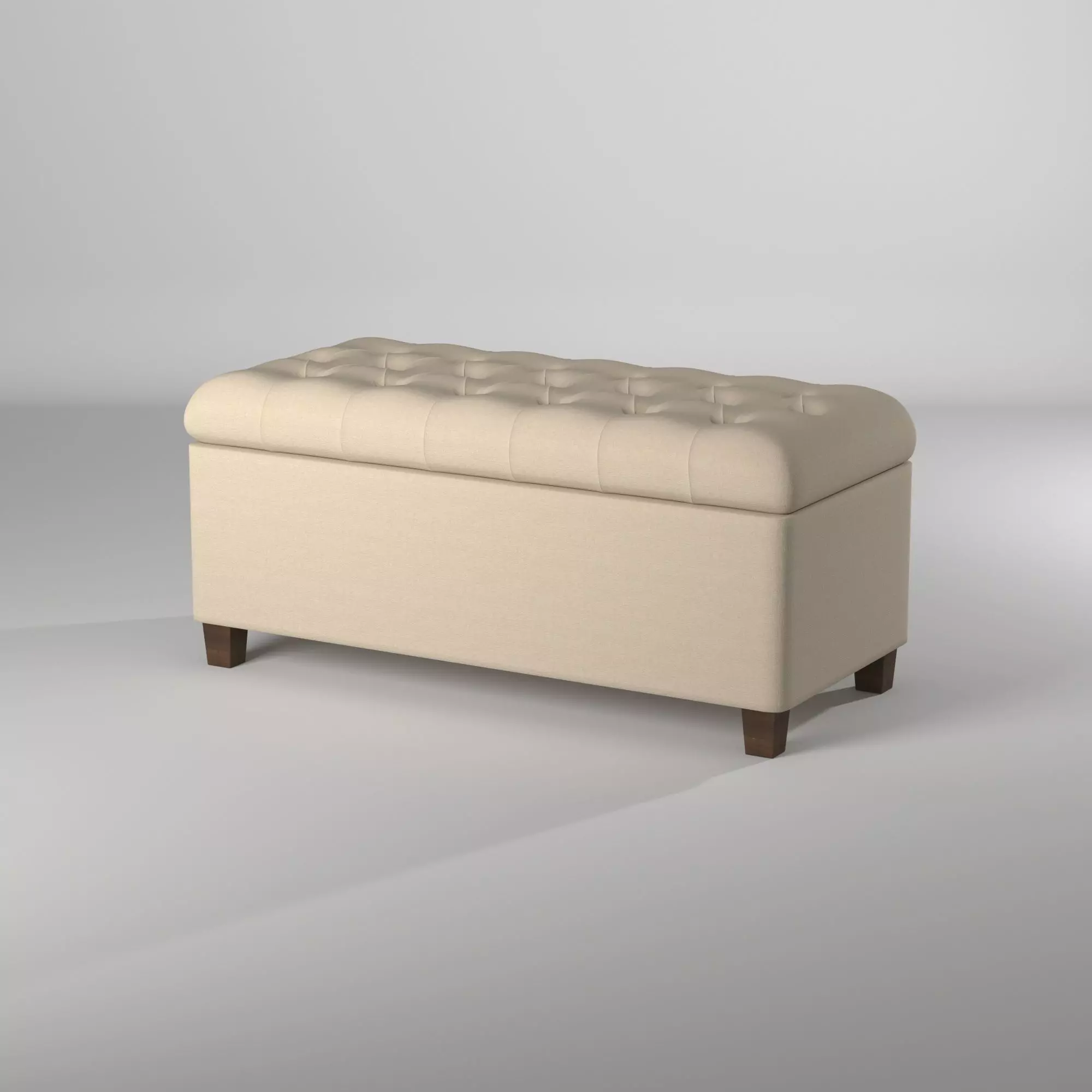 Banco tipo sillon para guardar cosas - Tufted Storage Bench 3D model_0