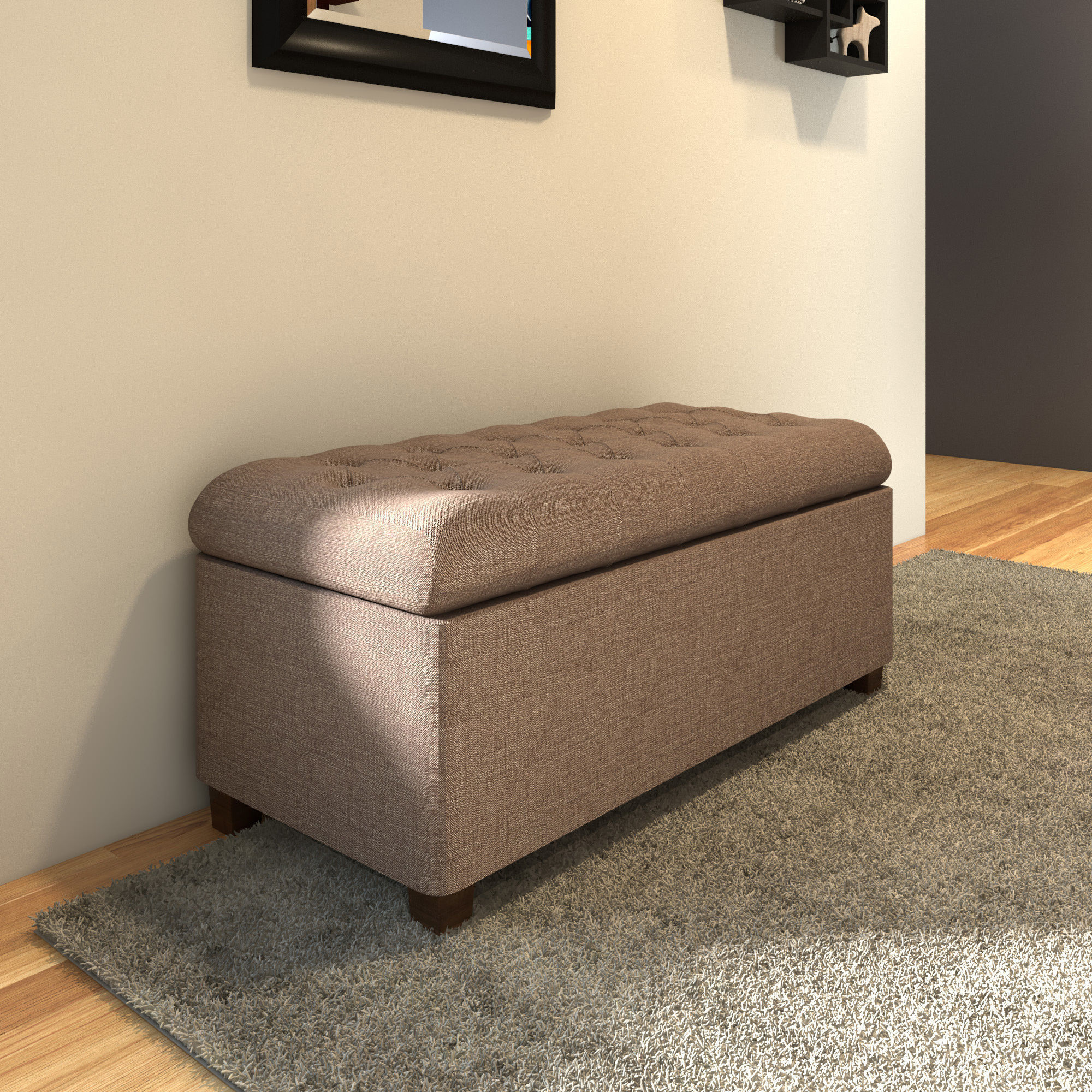 Banco tipo sillon para guardar cosas - Tufted Storage Bench 3D model_18