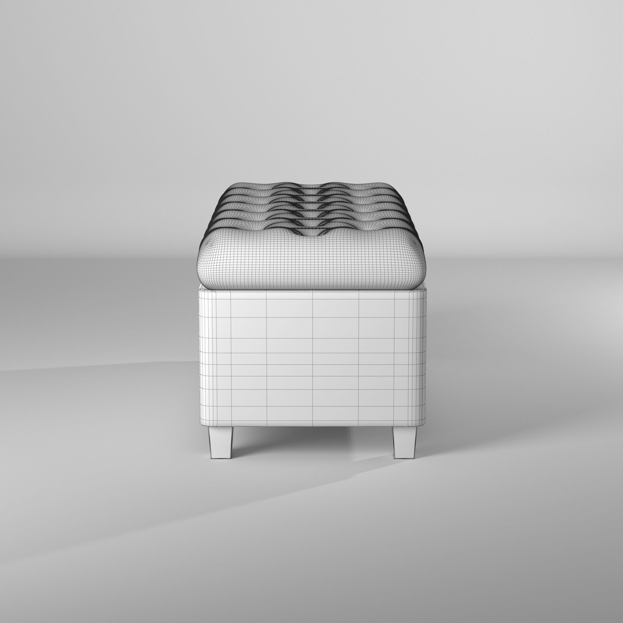Banco tipo sillon para guardar cosas - Tufted Storage Bench 3D model_11