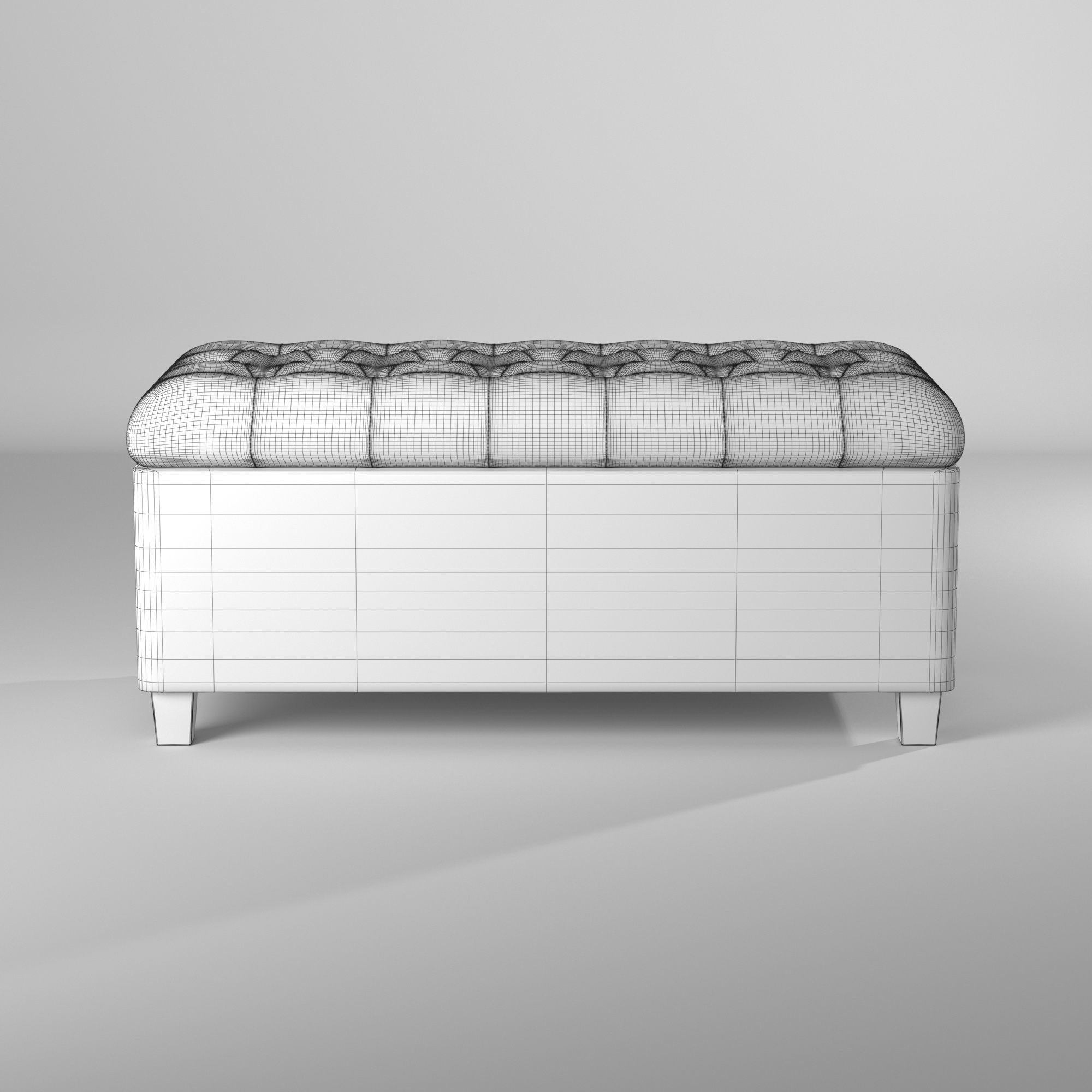 Banco tipo sillon para guardar cosas - Tufted Storage Bench 3D model_14