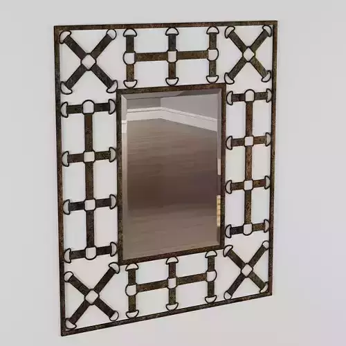 Vince Aged Rusted Brown Decorative Mirror 3D model