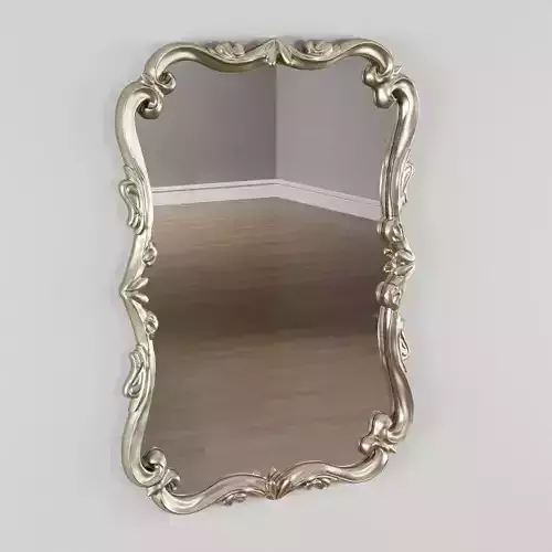 Cavell mirror framed in metal - white painted wood