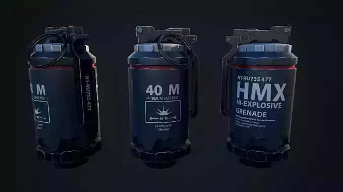 Scifi Grenade Low-poly 3D model Scifi Grenade Low-poly 3D model