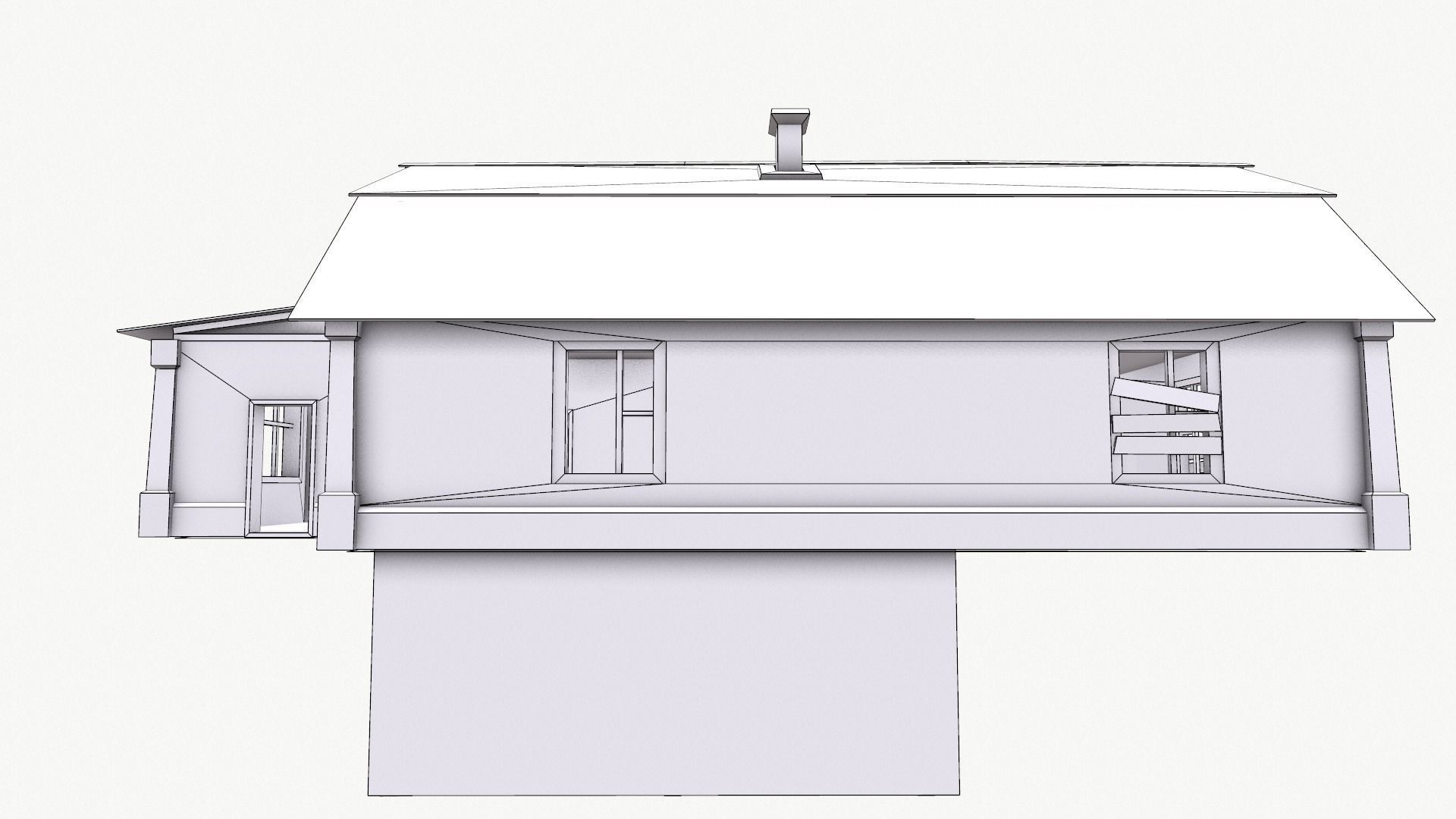 An Old House E Low-poly 3D model_23