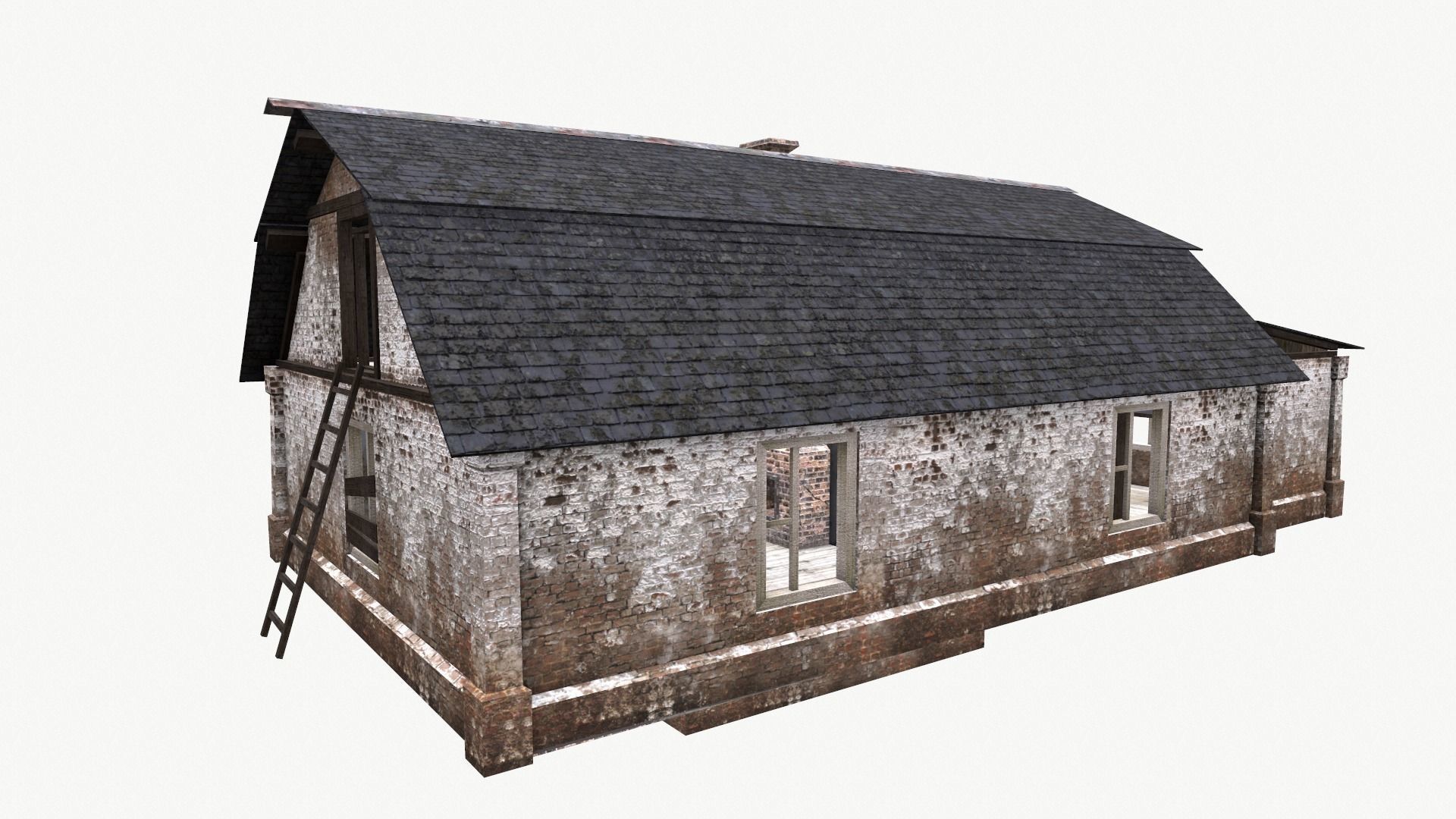 An Old House E Low-poly 3D model_12