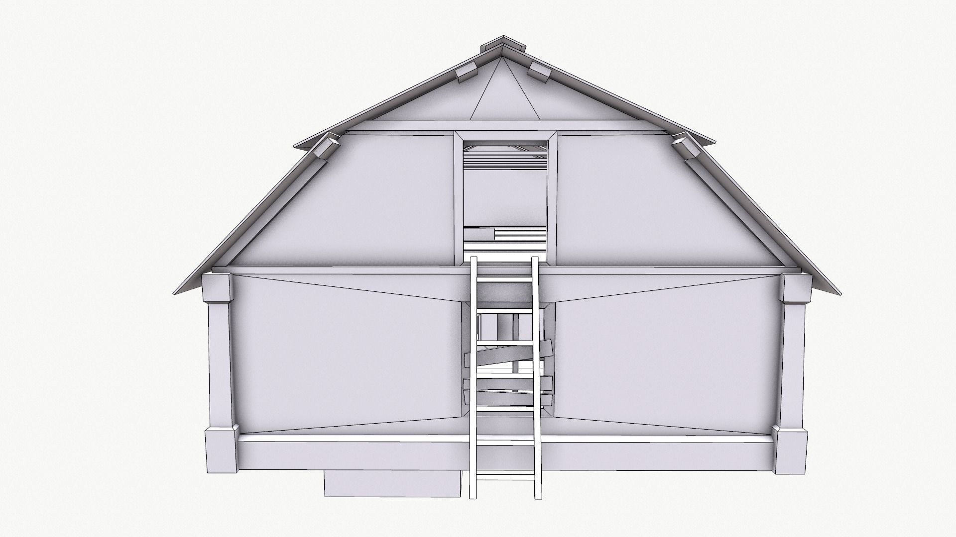 An Old House E Low-poly 3D model_30