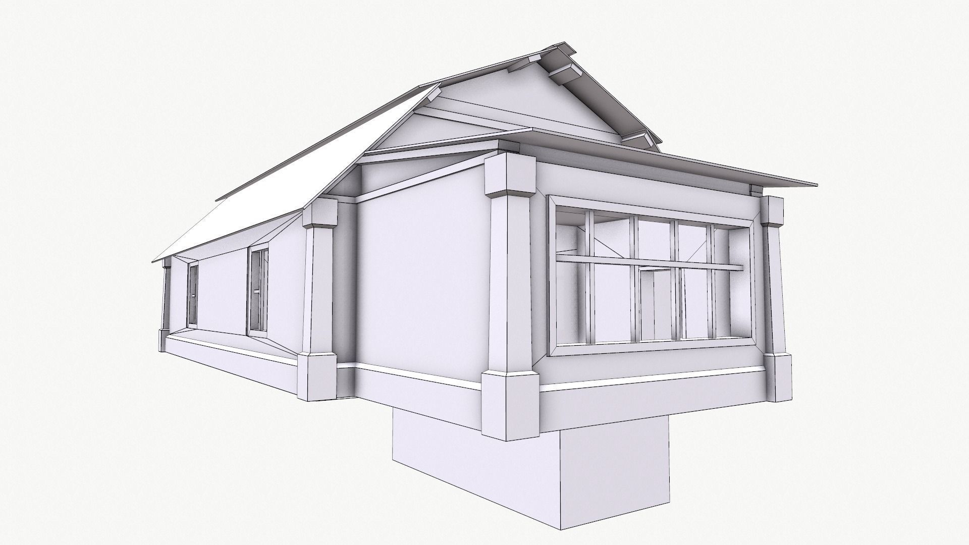 An Old House E Low-poly 3D model_21