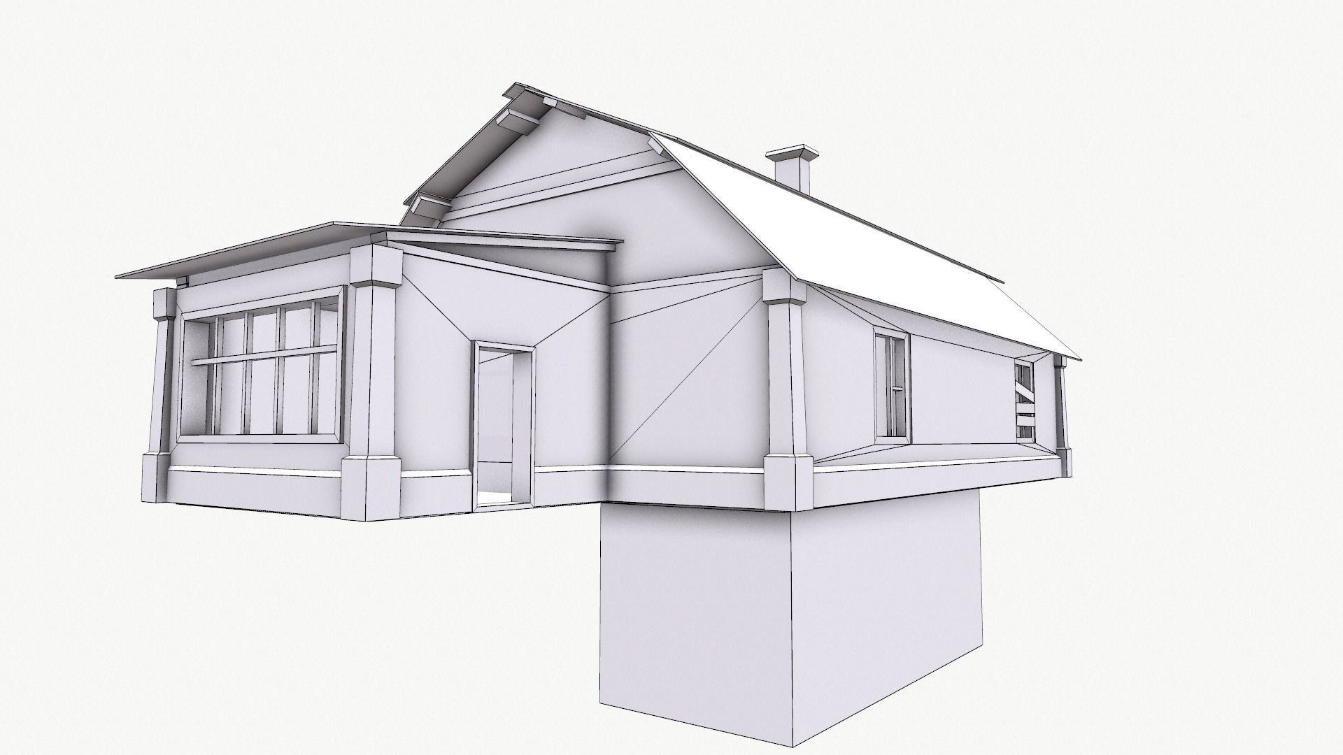 An Old House E Low-poly 3D model_24