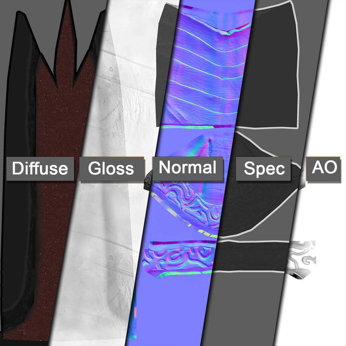 Dagger sword Free low-poly 3D model_9