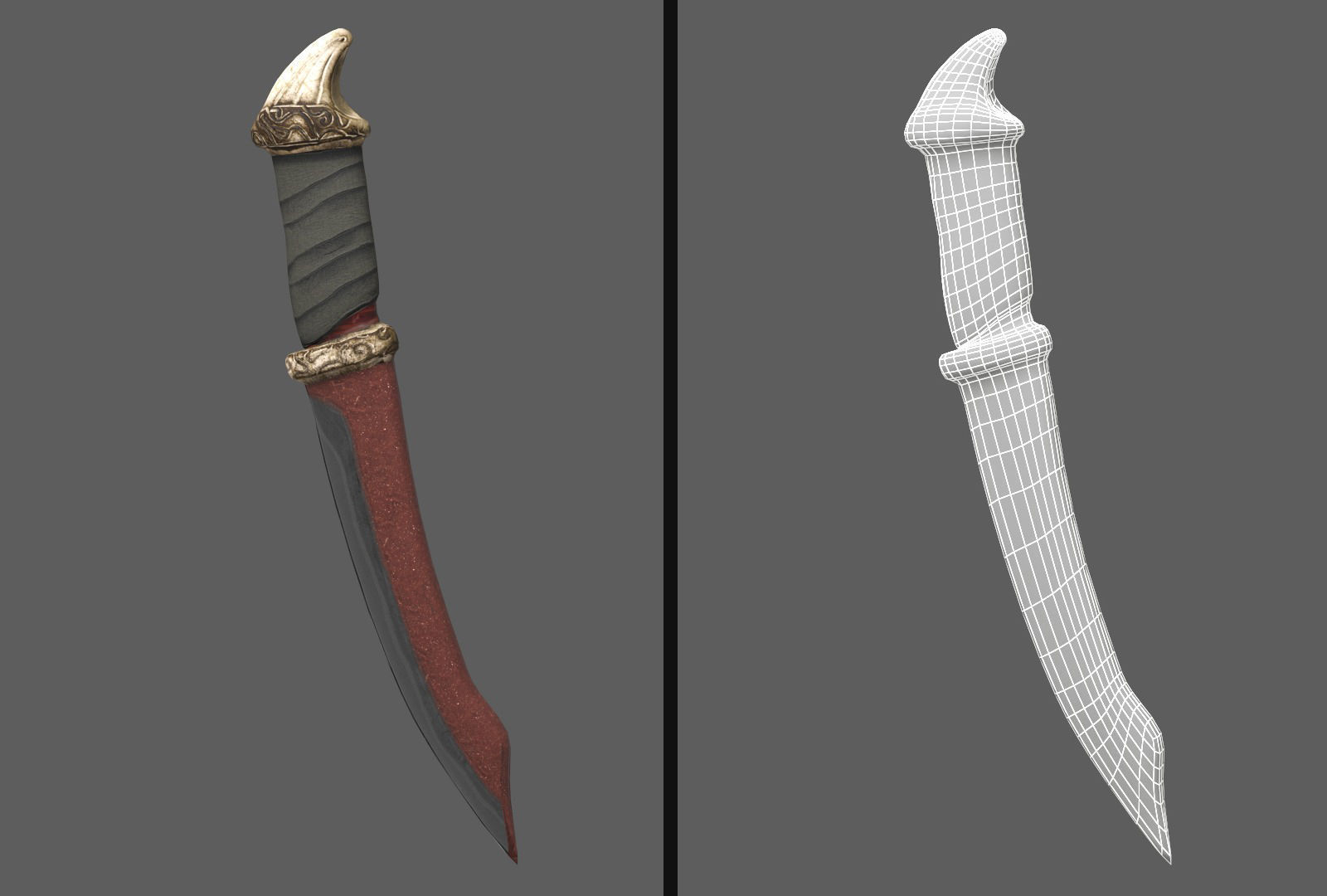 Dagger sword Free low-poly 3D model_6