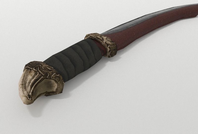 Dagger sword Free low-poly 3D model_1