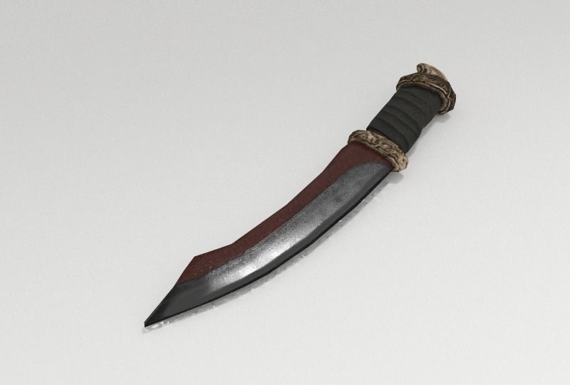 Dagger sword Free low-poly 3D model_3