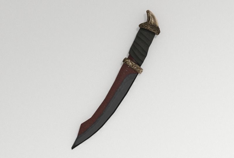 Dagger sword Free low-poly 3D model_5