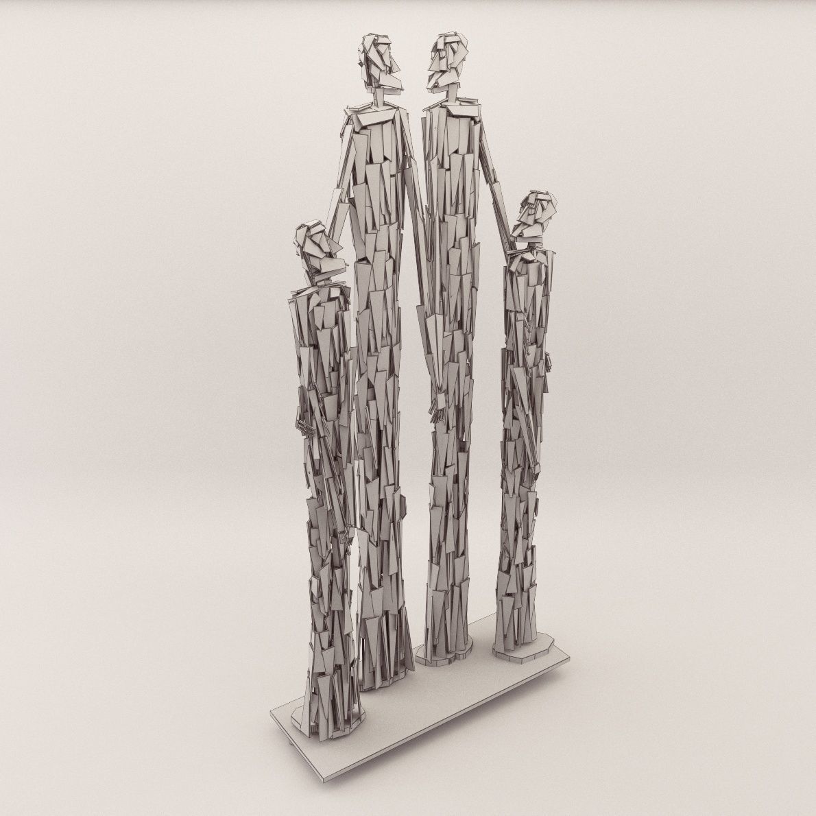 Sculpture of family - 60th years 3D model_3