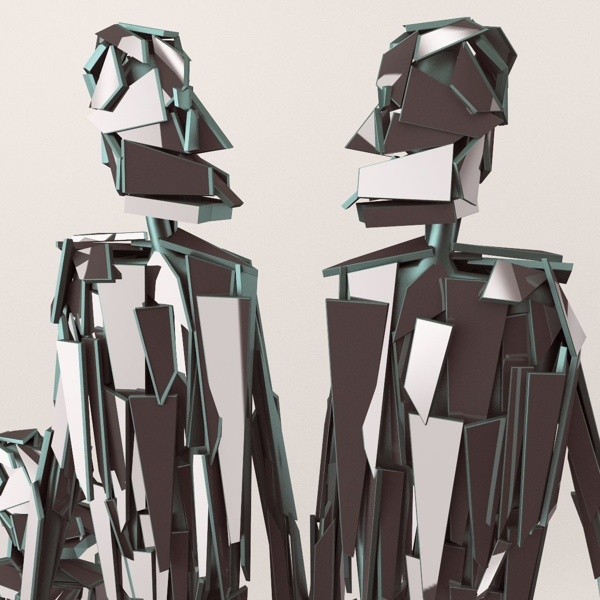 Sculpture of family - 60th years 3D model_2