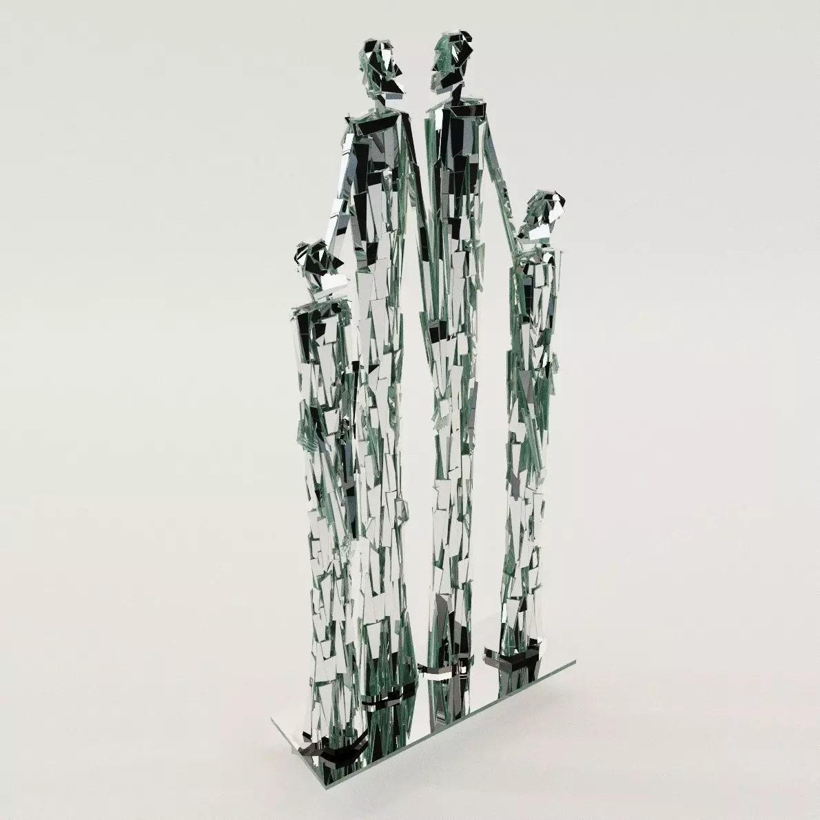 Sculpture of family - 60th years 3D model_0