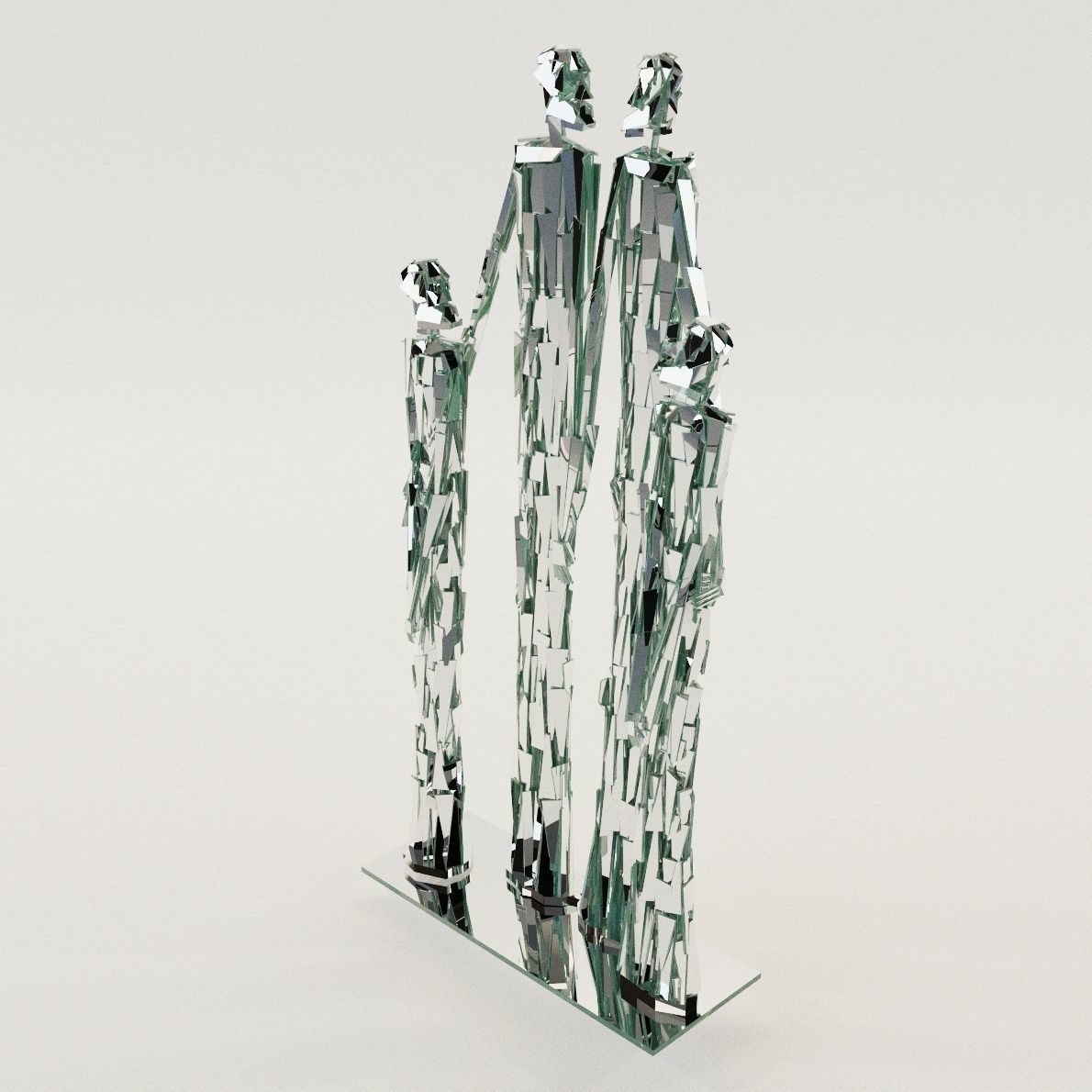 Sculpture of family - 60th years 3D model_1