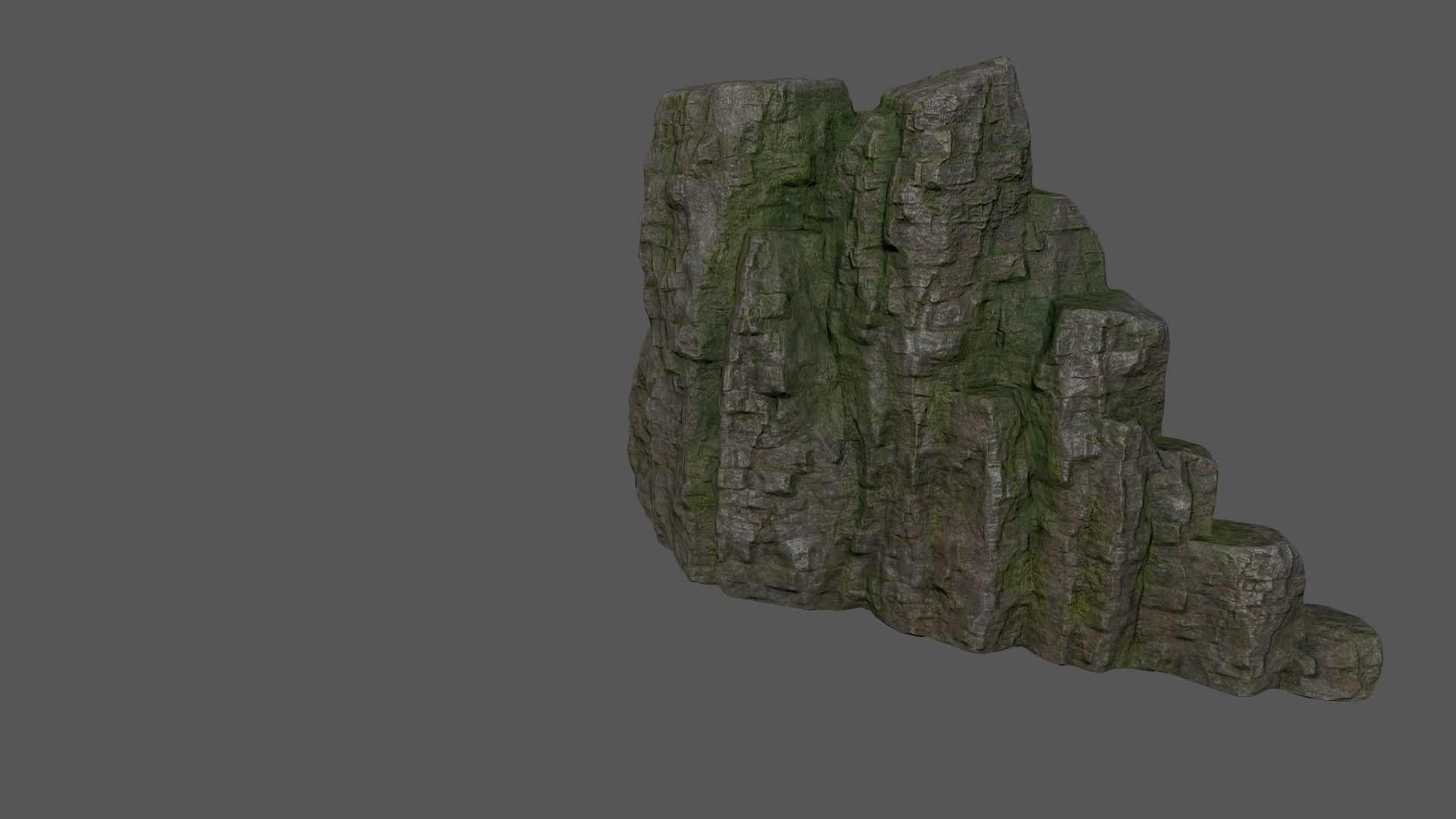 Montain rock Low-poly 3D model_6