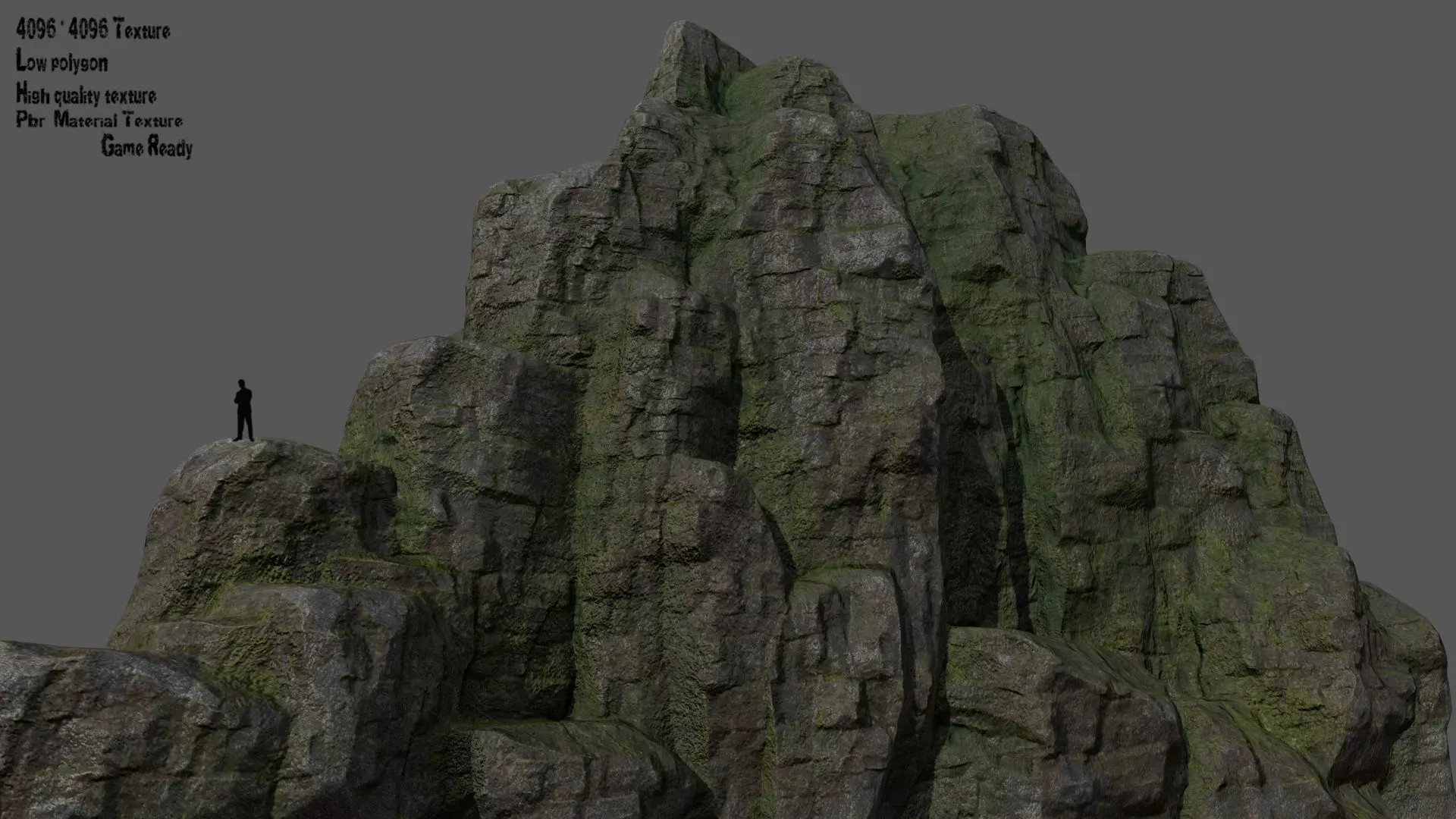 Montain rock Low-poly 3D model_0