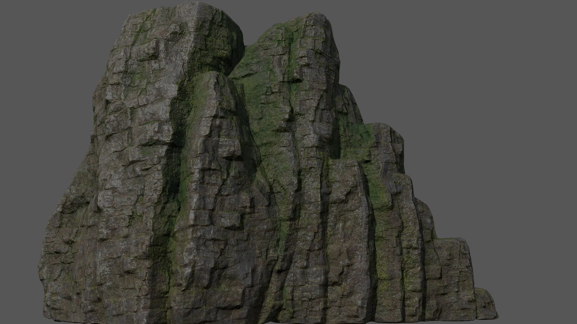 Montain rock Low-poly 3D model_2