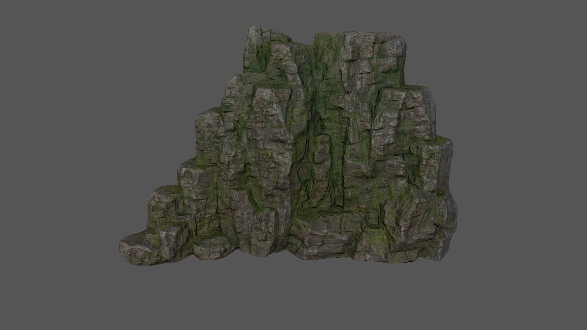 Montain rock Low-poly 3D model_3