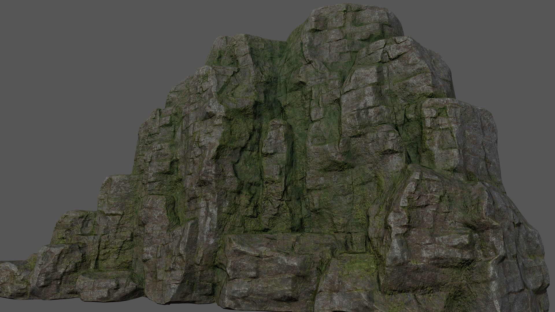 Montain rock Low-poly 3D model_1