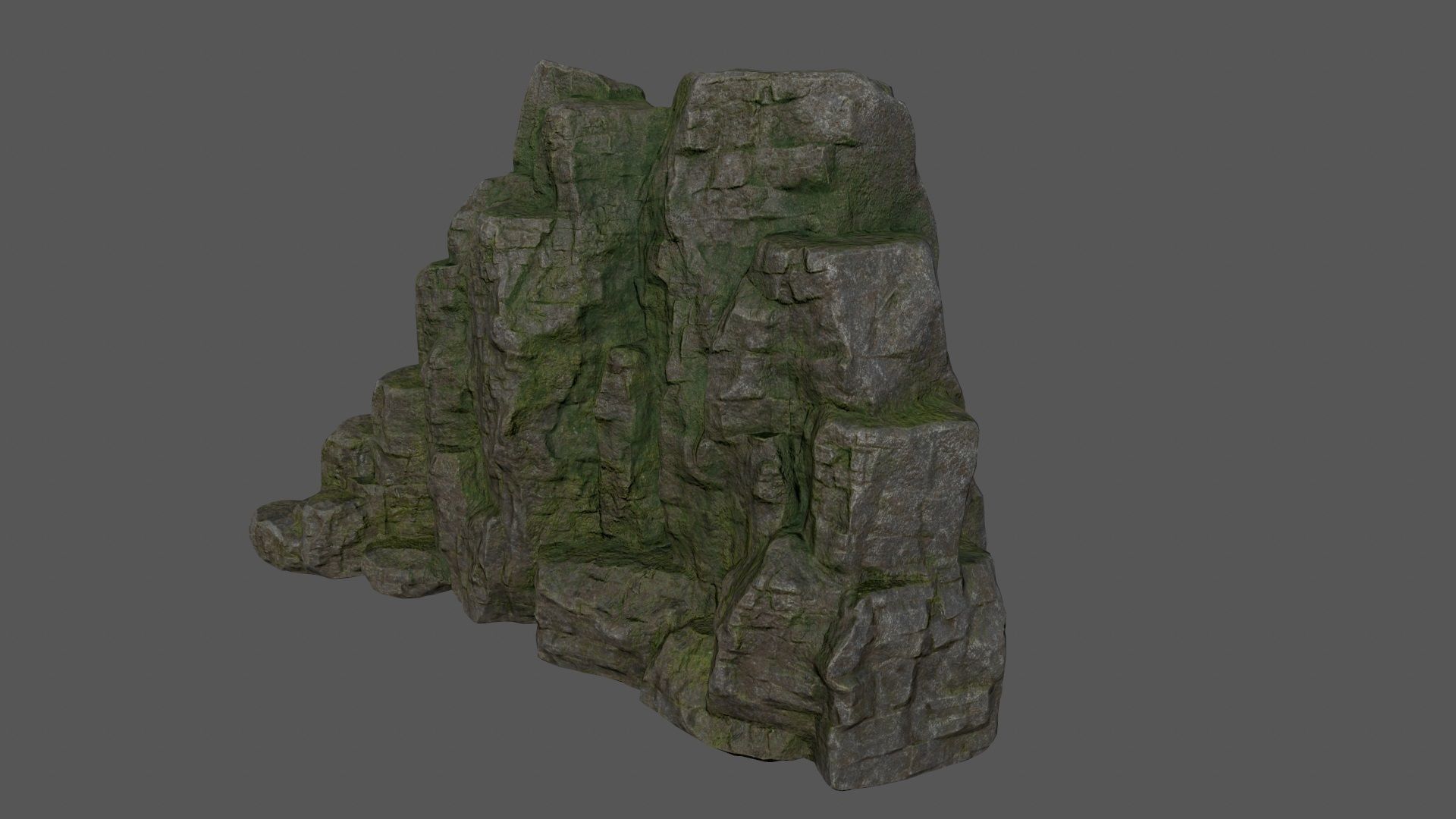 Montain rock Low-poly 3D model_10