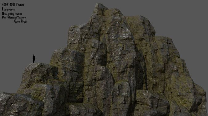 Mountain rock Low-poly 3D model