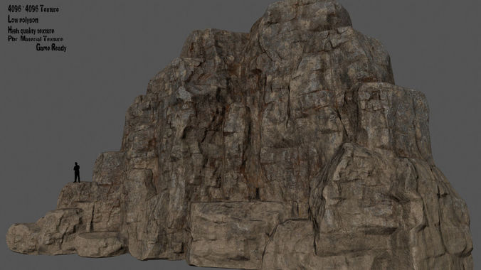 Mountain rock Low-poly 3D model