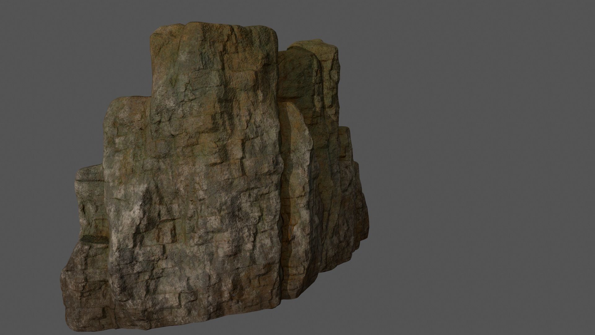 Mountain rock Low-poly 3D model_8
