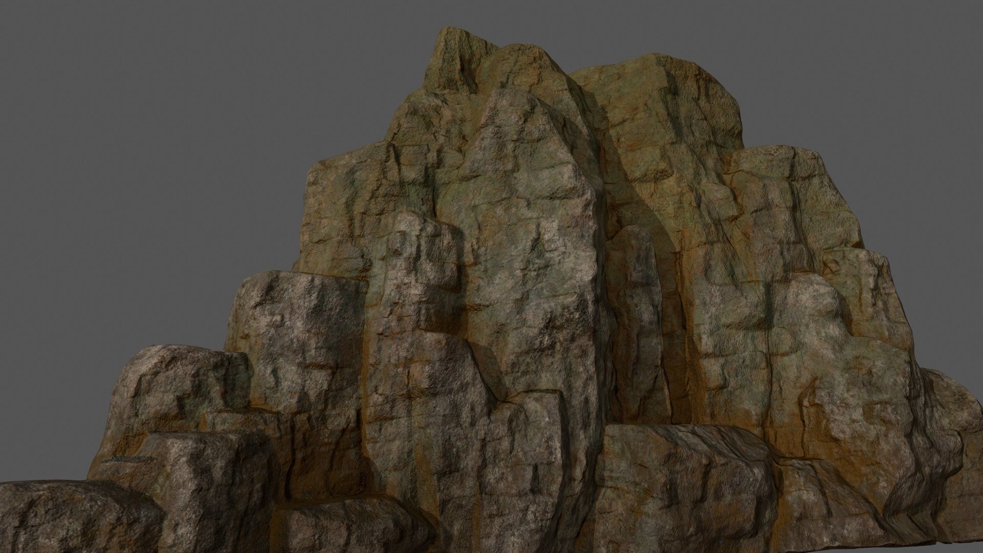 Mountain rock Low-poly 3D model_1