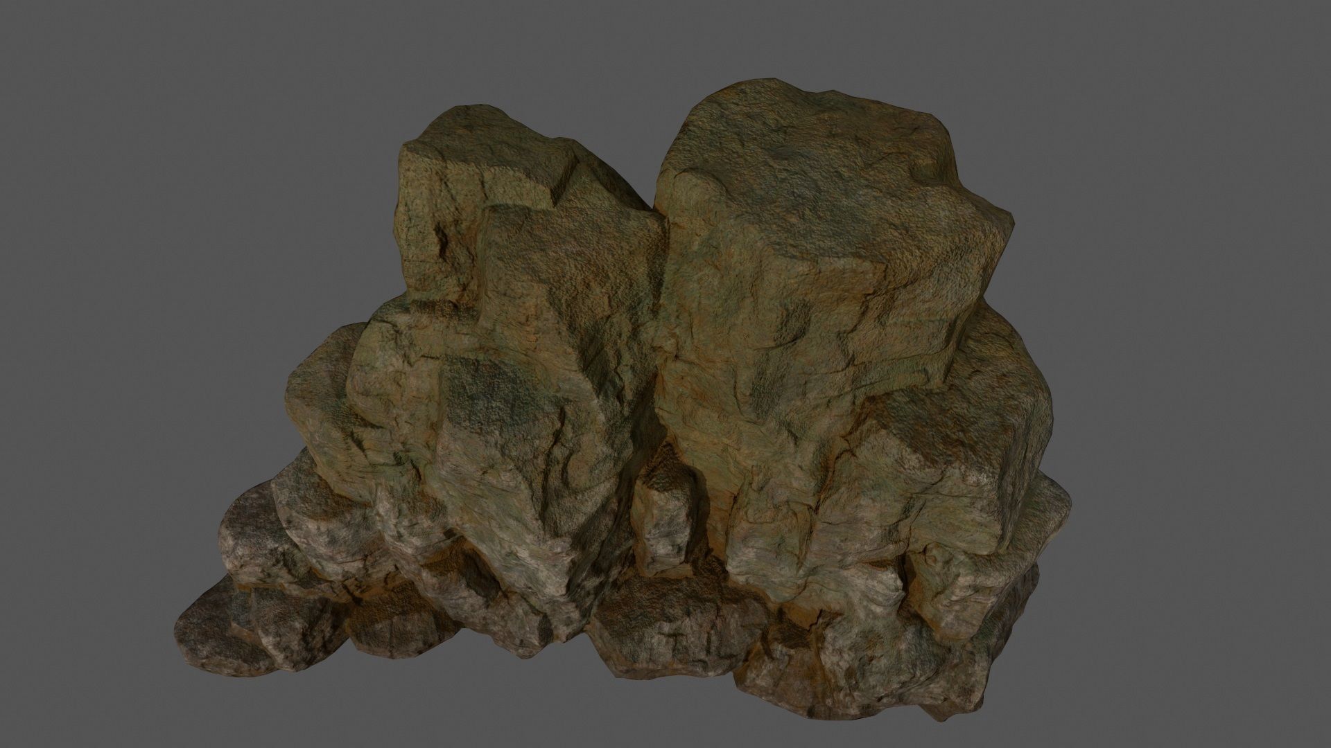 Mountain rock Low-poly 3D model_11
