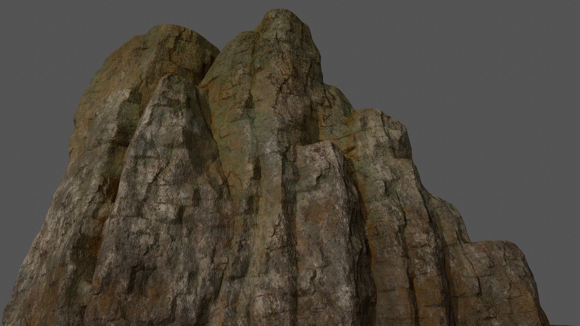 Mountain rock Low-poly 3D model_2