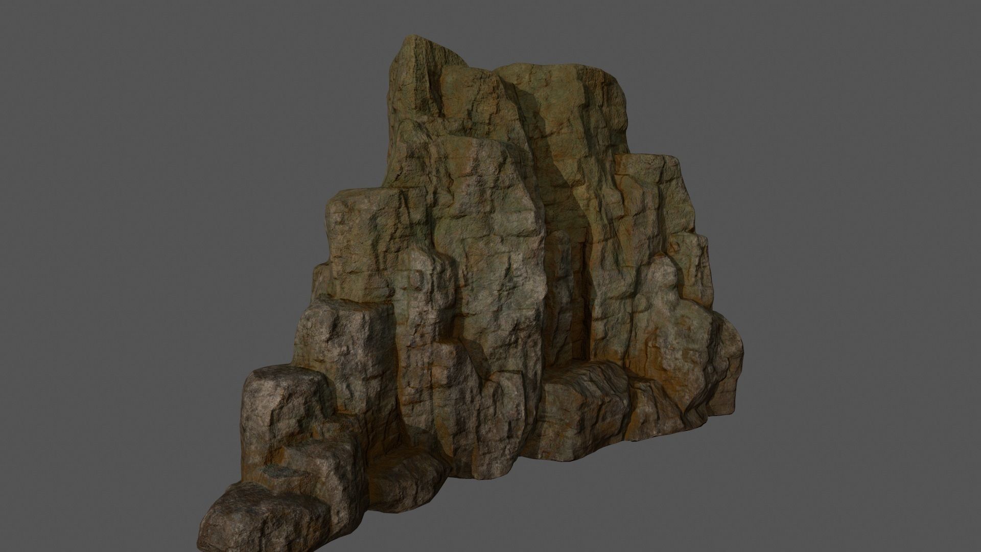 Mountain rock Low-poly 3D model_4