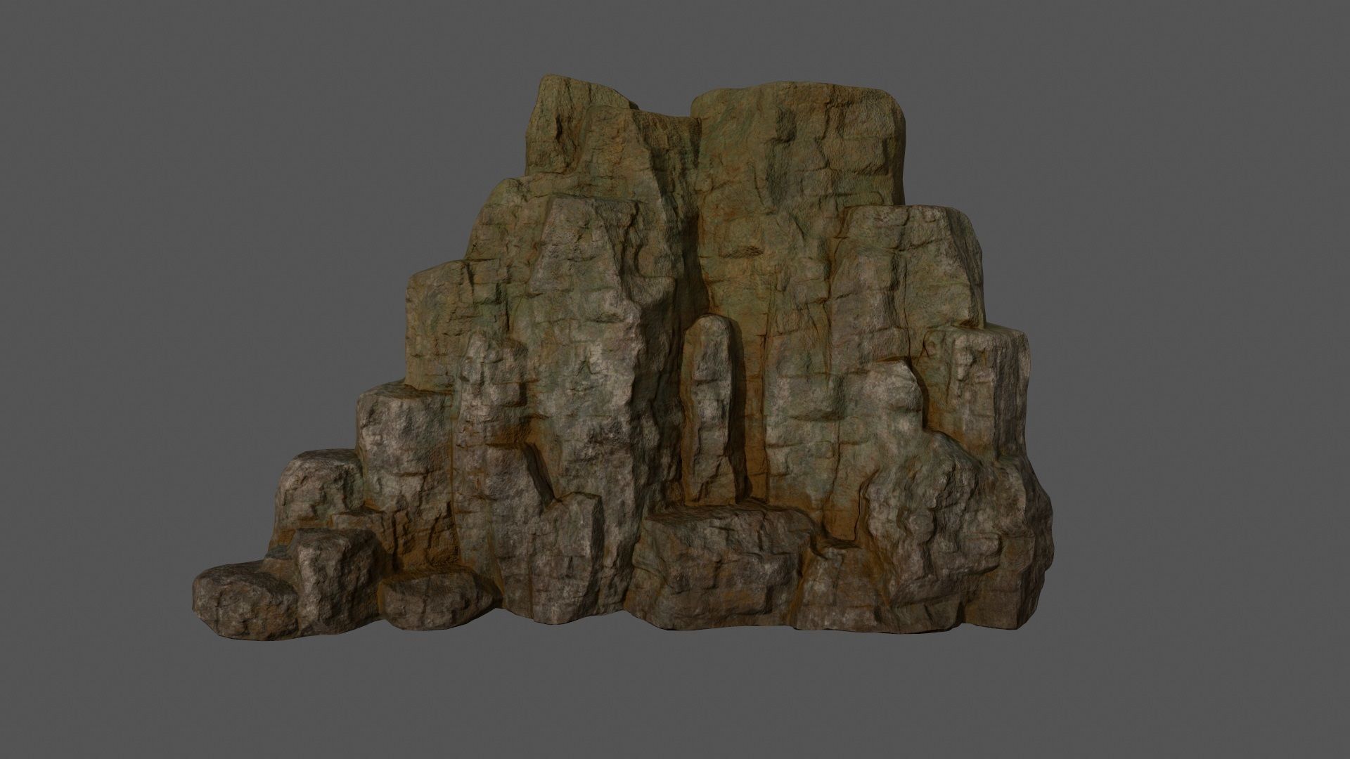 Mountain rock Low-poly 3D model_3