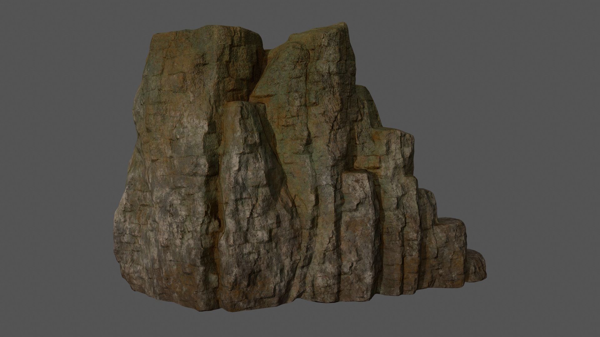 Mountain rock Low-poly 3D model_7